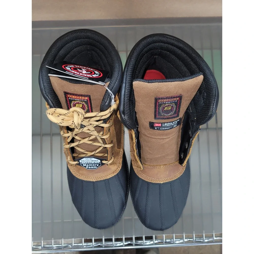 Skechers Men's Robards Waterproof Boots MISSING‎ LEFT LACE 77065 Brown Sz 9